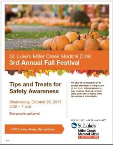 St. Luke's Miller Creek Medical Clinic Fall Festival Flyer